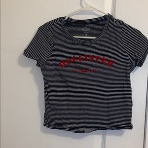 Hollister blue and white t shirt